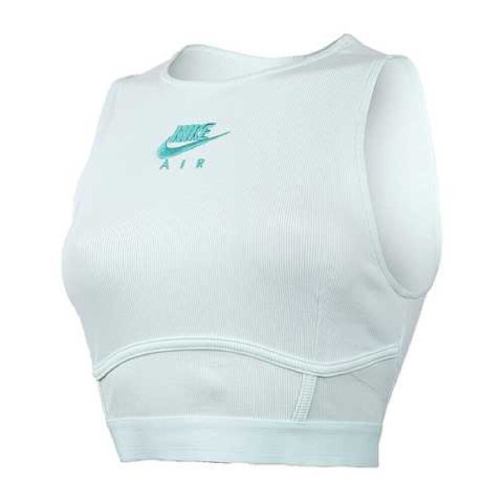 Nike Air Barely Green Washed Teal Ribbed Cropped Tank Top Women’s XXL - Picture 11 of 12